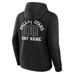 Dallas Stars Personalized Name & Number Monochrome Pullover Hoodie - Black | US 201281471