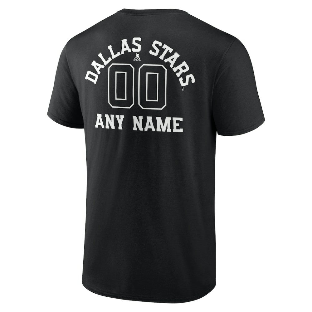 Dallas Stars Personalized Name & Number Monochrome T-Shirt - Black | US 201281472
