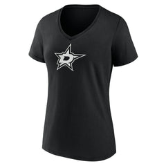 Dallas Stars Women's Personalized Name & Number Monochrome V-Neck T-Shirt - Black | US 201281475