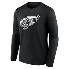 Detroit Red Wings Personalized Name & Number Monochrome Long Sleeve T-Shirt - Black | US 201281476