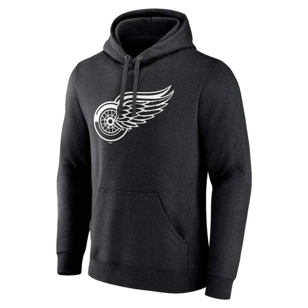 Detroit Red Wings Personalized Name & Number Monochrome Pullover Hoodie - Black | US 201281477