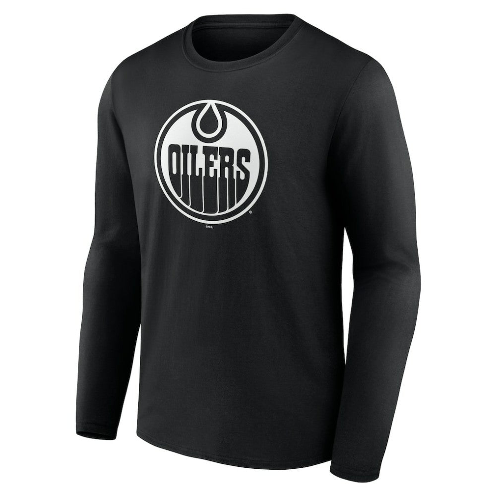 Edmonton Oilers Personalized Name & Number Monochrome Long Sleeve T-Shirt - Black | US 201281482