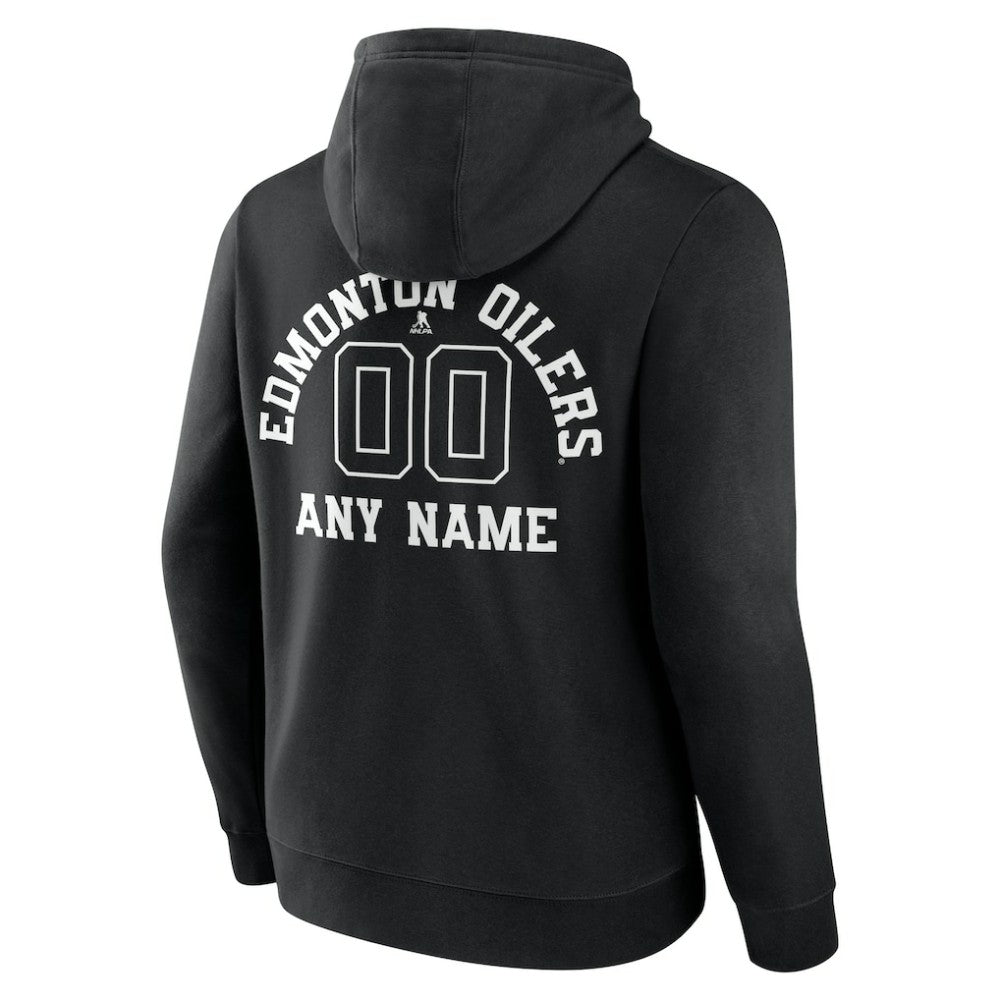 Edmonton Oilers Personalized Name & Number Monochrome Pullover Hoodie - Black | US 201281483