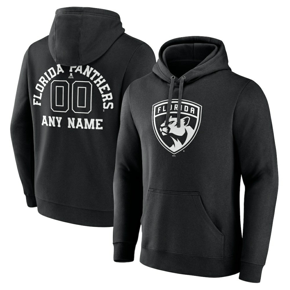 Florida Panthers Personalized Name & Number Monochrome Pullover Hoodie - Black | US 201281489