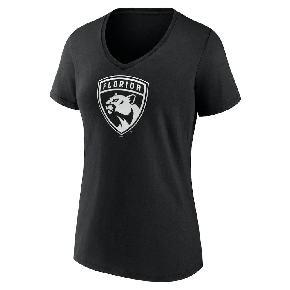 Florida Panthers Women's Personalized Name & Number Monochrome V-Neck T-Shirt - Black | US 201281493