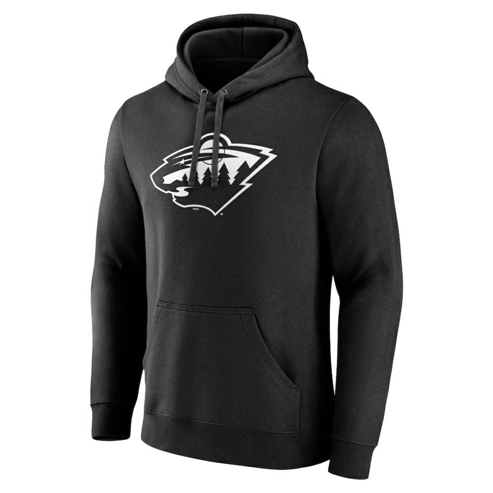 Minnesota Wild Personalized Name & Number Monochrome Pullover Hoodie - Black | US 201281501