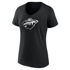 Minnesota Wild Women's Personalized Name & Number Monochrome V-Neck T-Shirt - Black | US 201281505