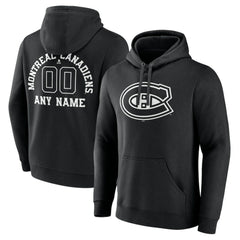 Montreal Canadiens Personalized Name & Number Monochrome Pullover Hoodie - Black | US 201281507