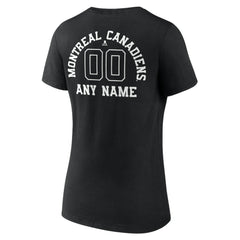 Montreal Canadiens Women's Personalized Name & Number Monochrome V-Neck T-Shirt - Black | US 201281511