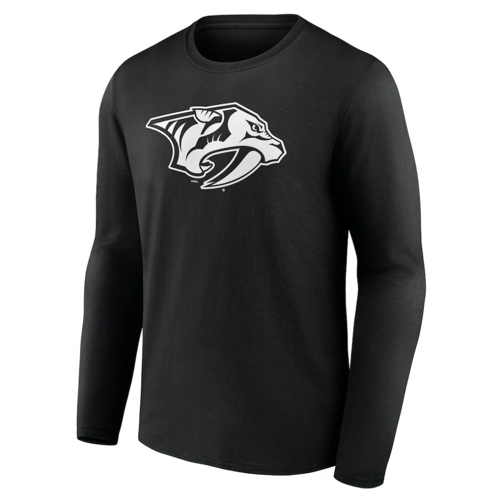 Nashville Predators Personalized Name & Number Monochrome Long Sleeve T-Shirt - Black | US 201281512