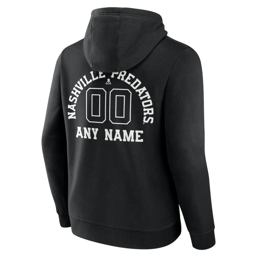Nashville Predators Personalized Name & Number Monochrome Pullover Hoodie - Black | US 201281513
