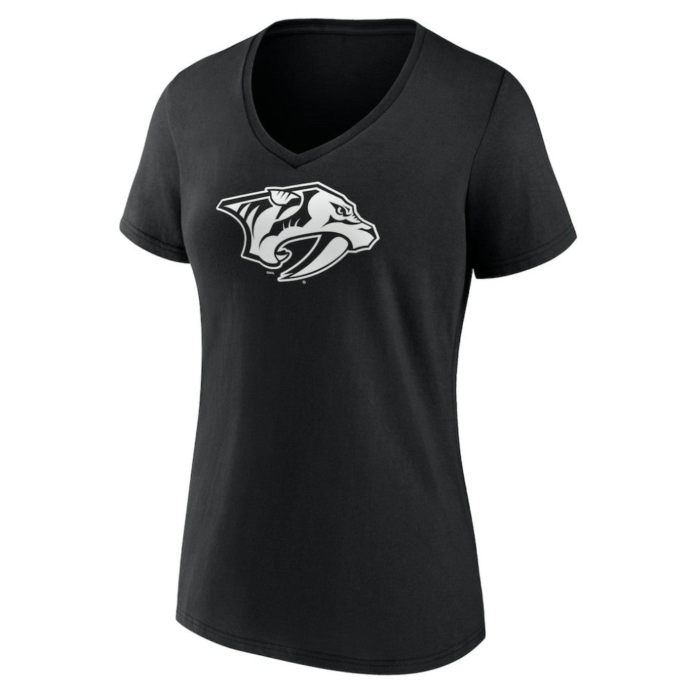 Nashville Predators Women's Personalized Name & Number Monochrome V-Neck T-Shirt - Black | US 201281517