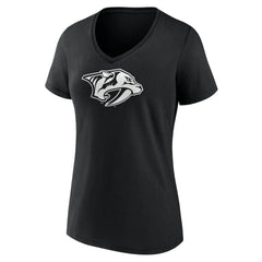 Nashville Predators Women's Personalized Name & Number Monochrome V-Neck T-Shirt - Black | US 201281517