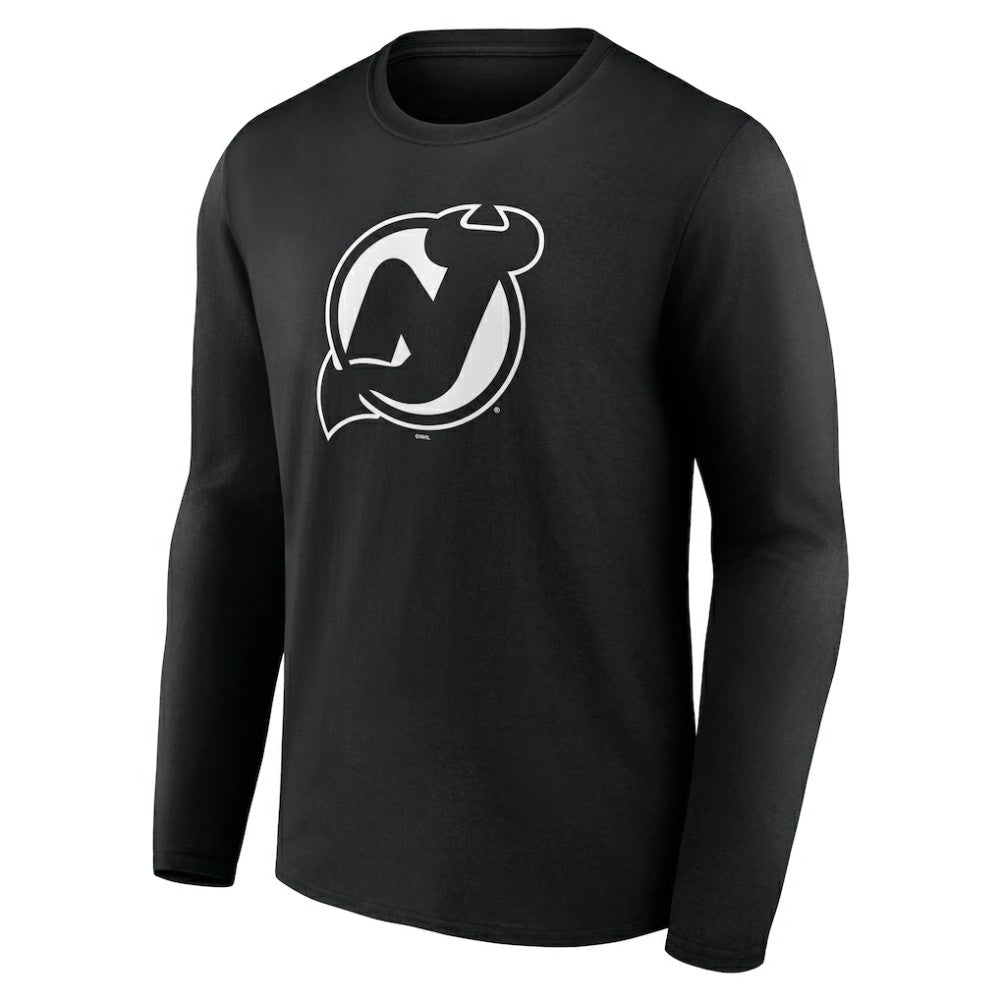 New Jersey Devils Personalized Name & Number Monochrome Long Sleeve T-Shirt - Black | US 201281518