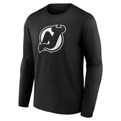 New Jersey Devils Personalized Name & Number Monochrome Long Sleeve T-Shirt - Black | US 201281518