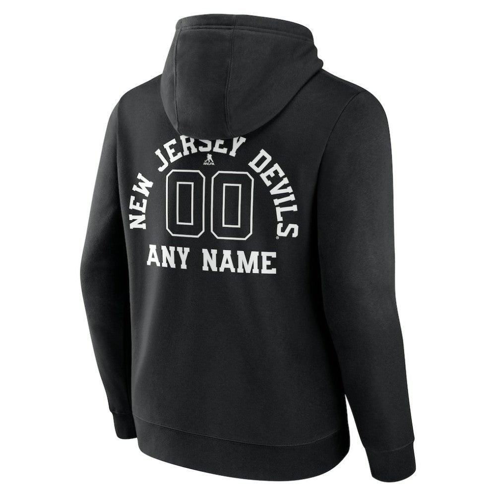 New Jersey Devils Personalized Name & Number Monochrome Pullover Hoodie - Black | US 201281519