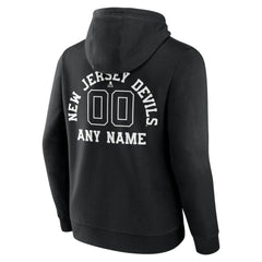 New Jersey Devils Personalized Name & Number Monochrome Pullover Hoodie - Black | US 201281519