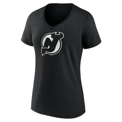 New Jersey Devils Women's Personalized Name & Number Monochrome V-Neck T-Shirt - Black | US 201281523