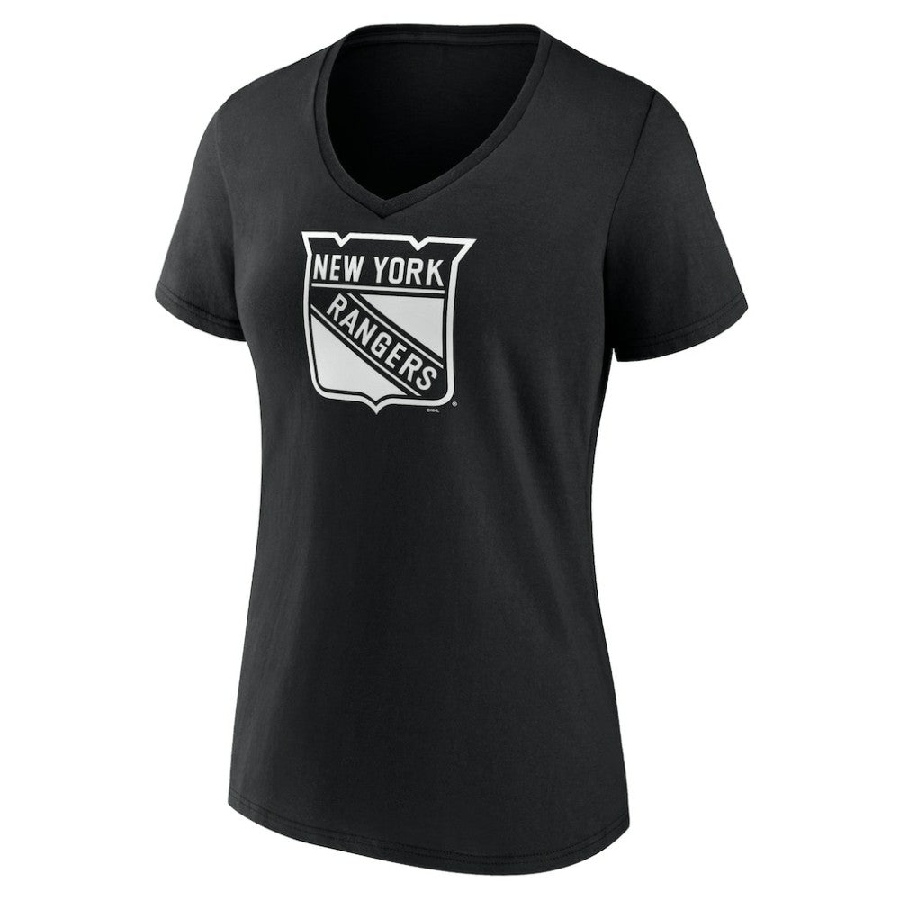 New York Rangers Women's Personalized Name & Number Monochrome V-Neck T-Shirt - Black | US 201281535