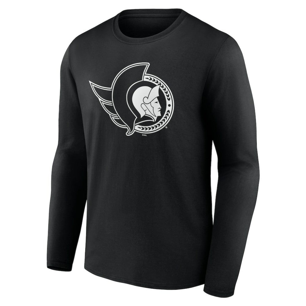 Ottawa Senators Personalized Name & Number Monochrome Long Sleeve T-Shirt - Black | US 201281536
