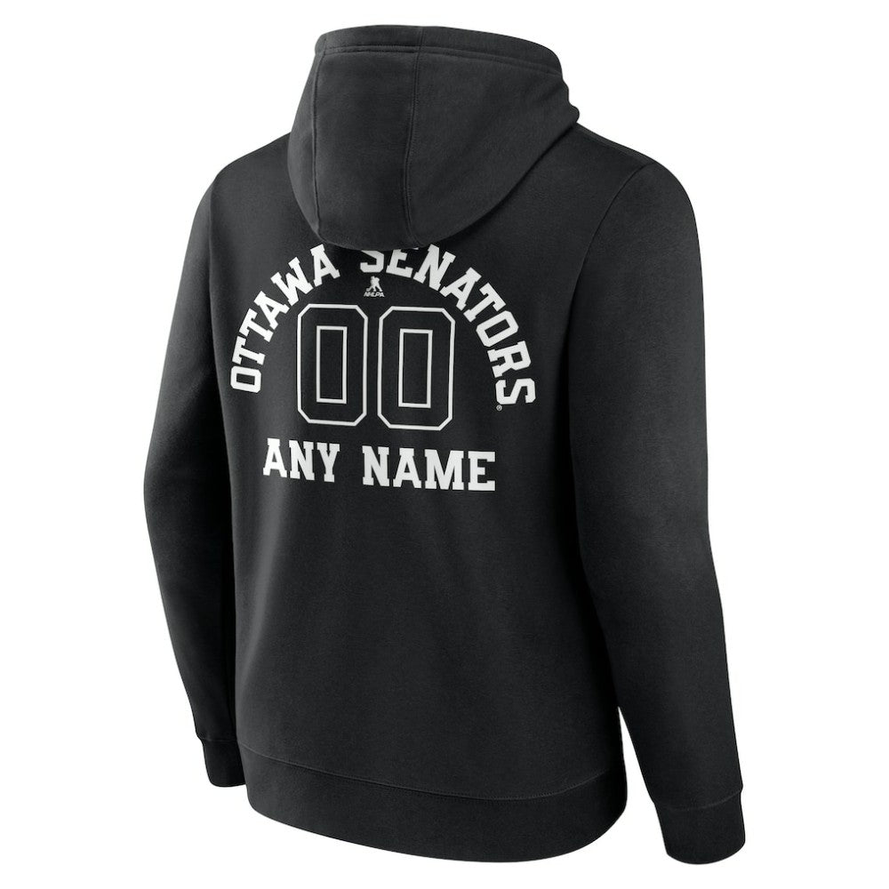 Ottawa Senators Personalized Name & Number Monochrome Pullover Hoodie - Black | US 201281537