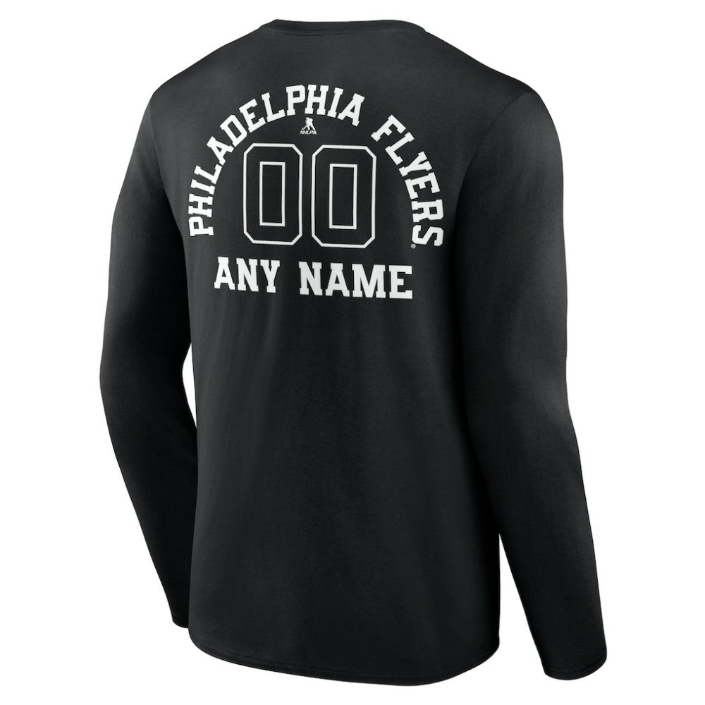 Philadelphia Flyers Personalized Name & Number Monochrome Long Sleeve T-Shirt - Black | US 201281542