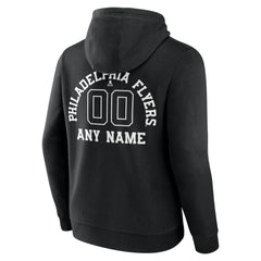 Philadelphia Flyers Personalized Name & Number Monochrome Pullover Hoodie - Black | US 201281543