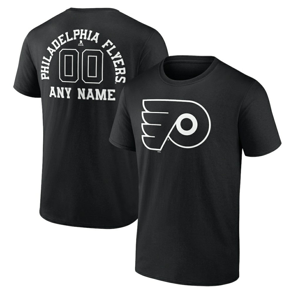 Philadelphia Flyers Personalized Name & Number Monochrome T-Shirt - Black | US 201281544