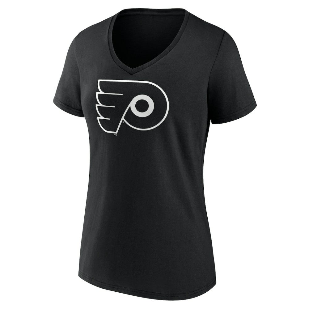 Philadelphia Flyers Women's Personalized Name & Number Monochrome V-Neck T-Shirt - Black | US 201281547