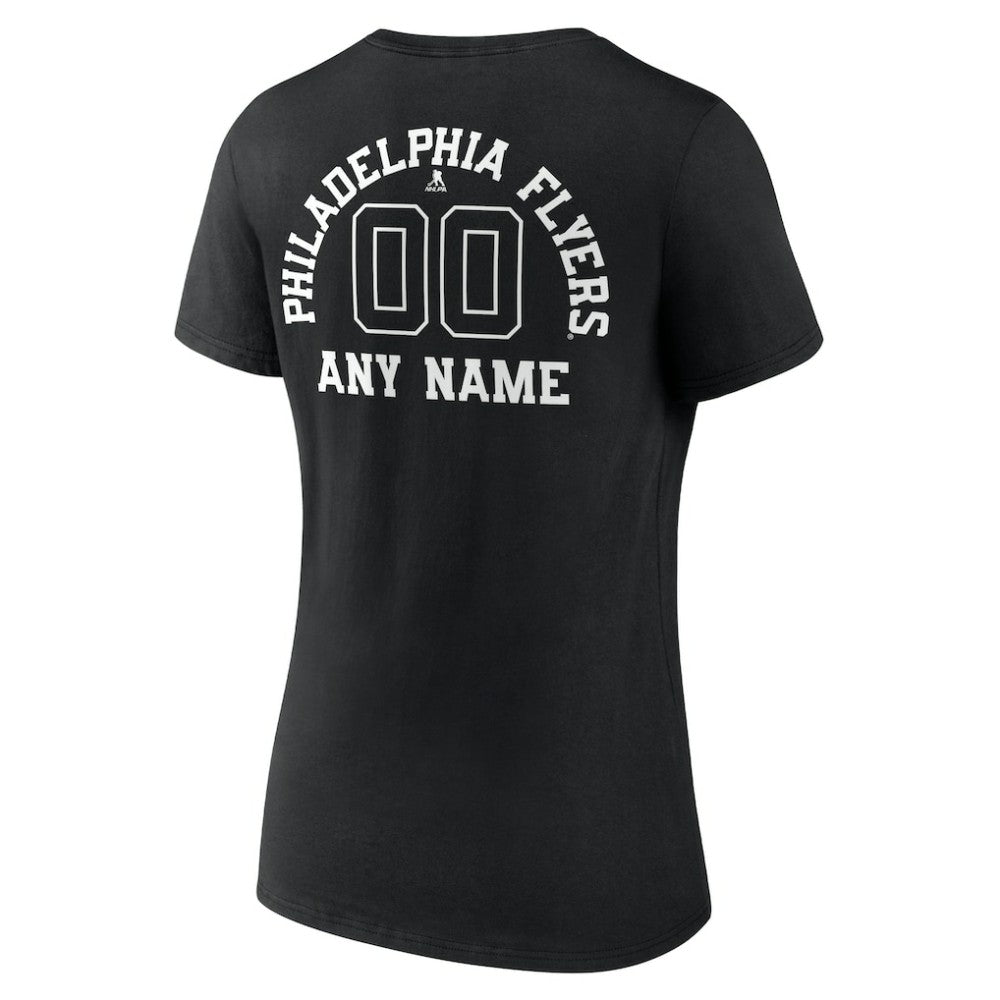 Philadelphia Flyers Women's Personalized Name & Number Monochrome V-Neck T-Shirt - Black | US 201281547