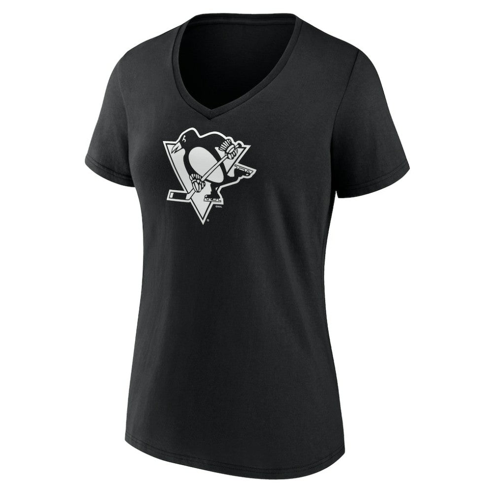 Pittsburgh Penguins Women's Personalized Name & Number Monochrome V-Neck T-Shirt - Black | US 201281553