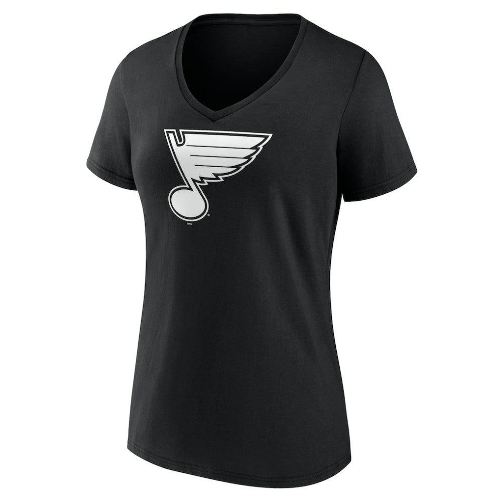 St. Louis Blues Women's Personalized Name & Number Monochrome V-Neck T-Shirt - Black | US 201281571