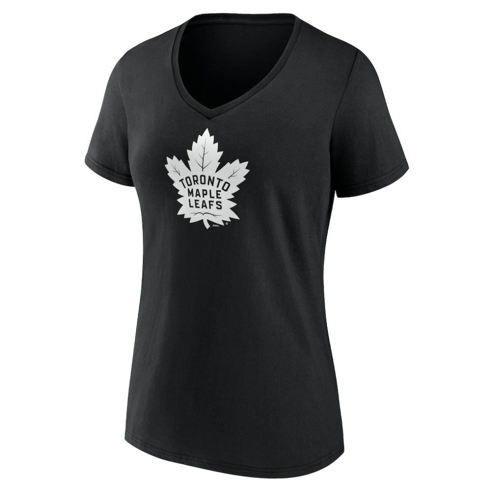 Toronto Maple Leafs Women's Personalized Name & Number Monochrome V-Neck T-Shirt - Black | US 201281583