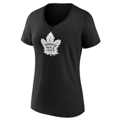 Toronto Maple Leafs Women's Personalized Name & Number Monochrome V-Neck T-Shirt - Black | US 201281583