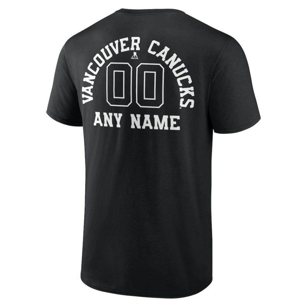 Vancouver Canucks Personalized Name & Number Monochrome T-Shirt - Black | US 201281586