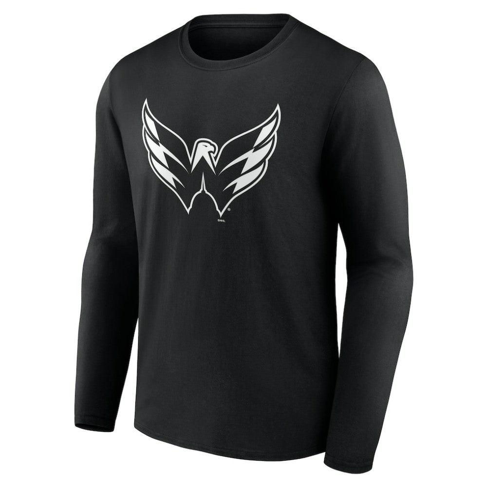 Washington Capitals Personalized Name & Number Monochrome Long Sleeve T-Shirt - Black | US 201281596
