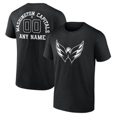 Washington Capitals Personalized Name & Number Monochrome T-Shirt - Black | US 201281598
