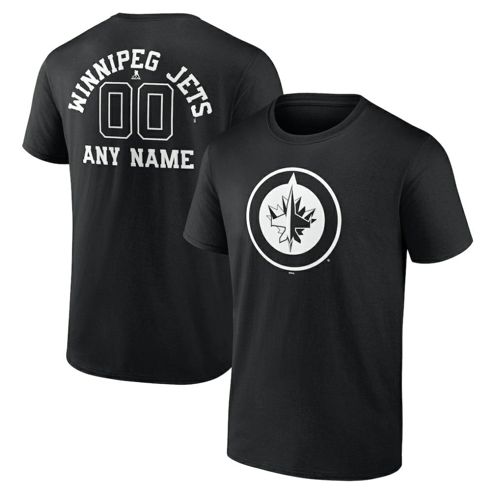 Winnipeg Jets Personalized Name & Number Monochrome T-Shirt - Black | US 201281604
