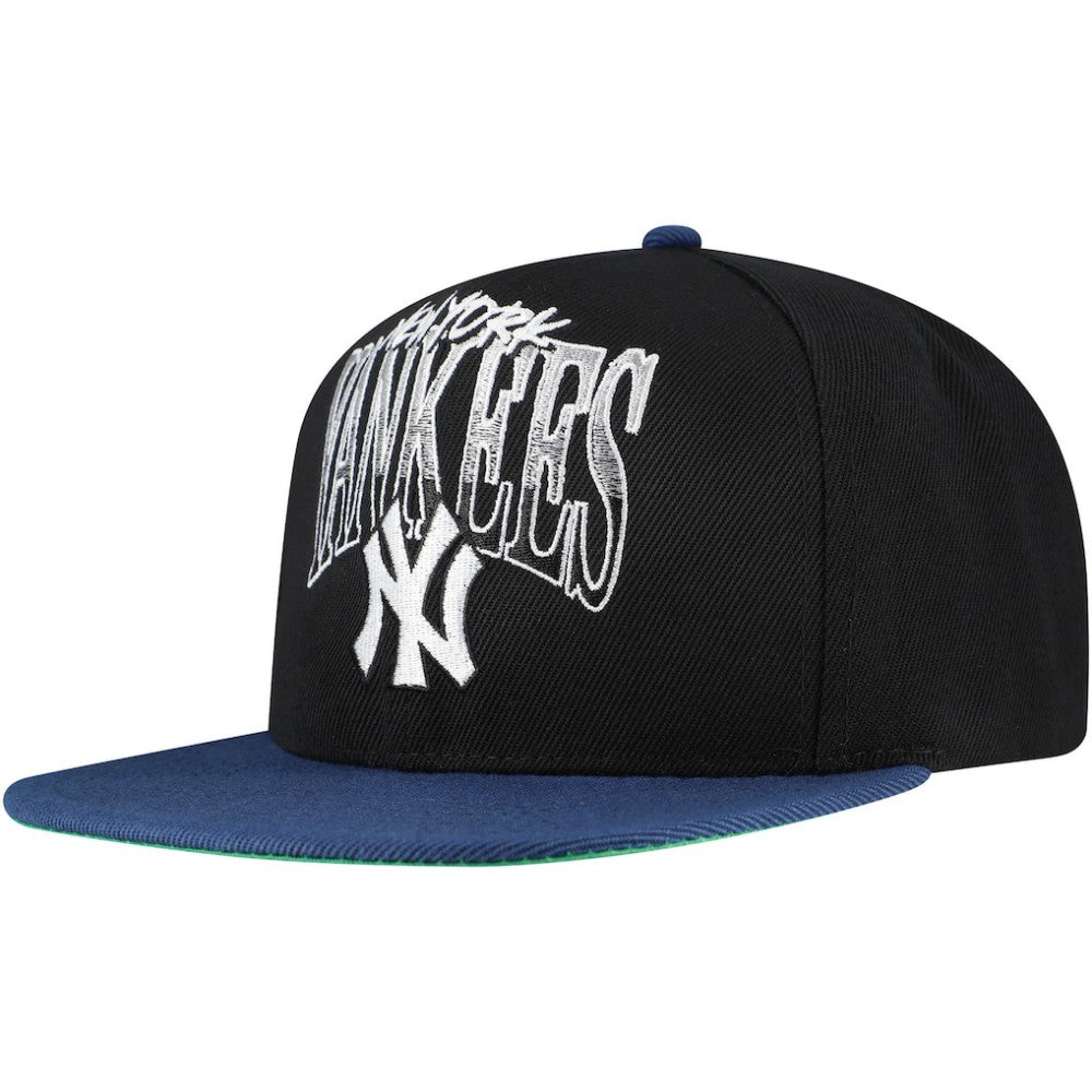 New York Yankees Mitchell & Ness Rise Up Snapback Hat - Black Hats