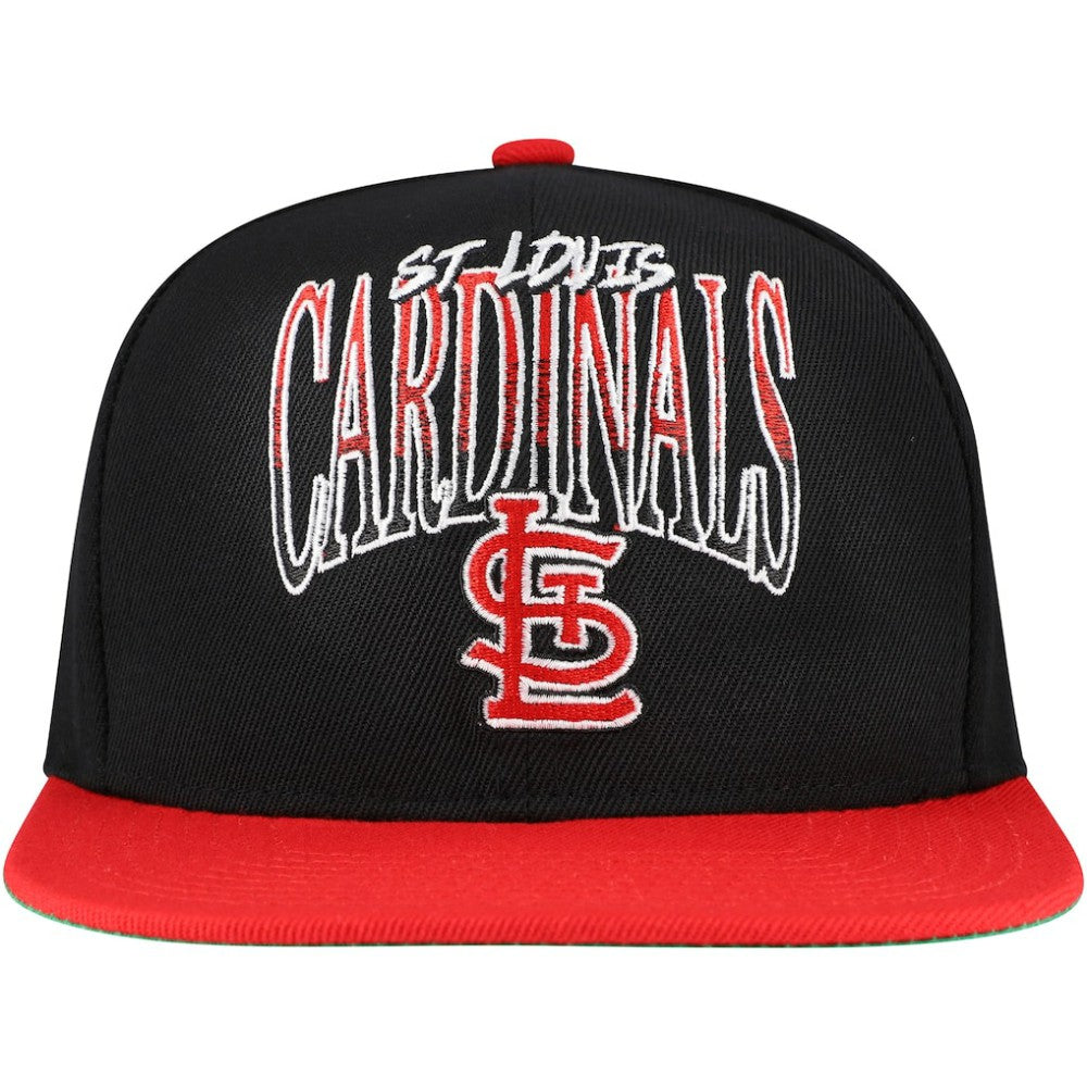 St. Louis Cardinals Mitchell & Ness Rise Up Snapback Hat - Black Hats