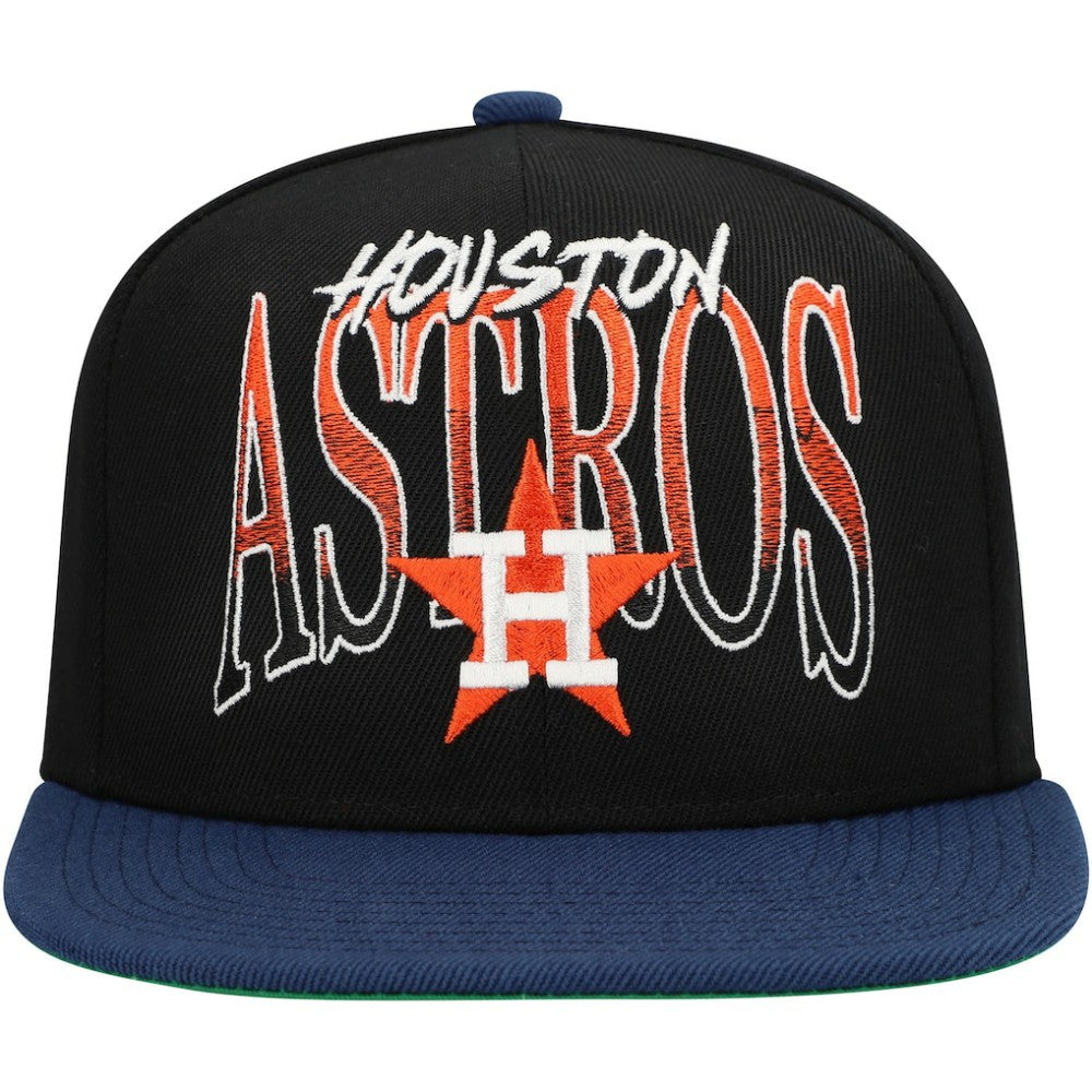Houston Astros Mitchell & Ness Rise Up Snapback Hat - Black Hats