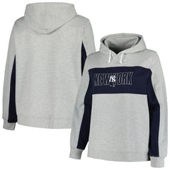 New York Yankees Profile Women's Plus Size Pullover Jersey Hoodie - Heather Gray Jerseys