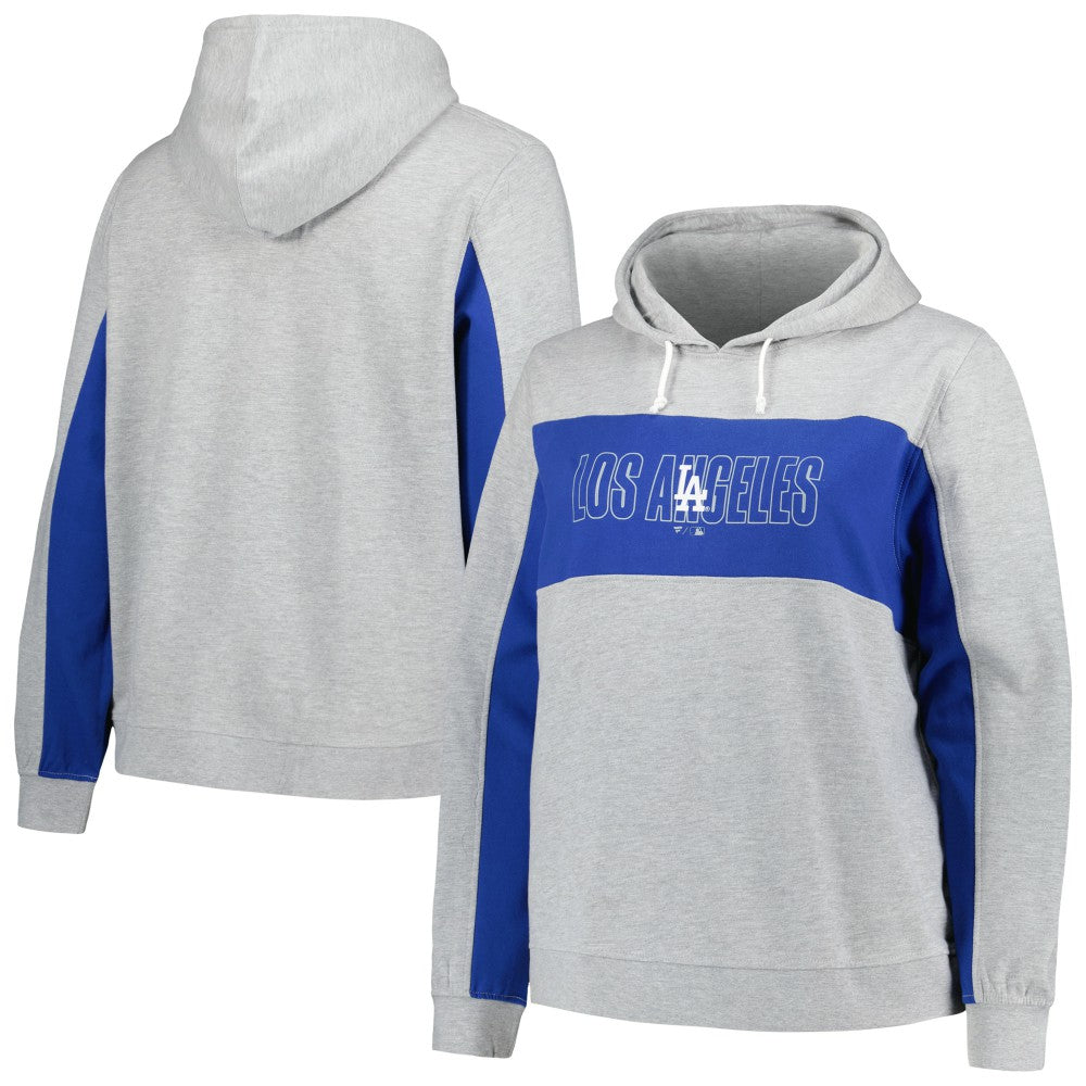 Los Angeles Dodgers Profile Women's Plus Size Pullover Jersey Hoodie - Heather Gray Jerseys