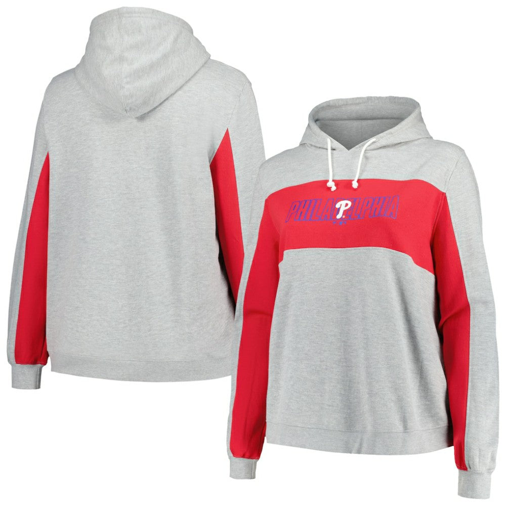 Philadelphia Phillies Profile Women's Plus Size Pullover Jersey Hoodie - Heather Gray Jerseys