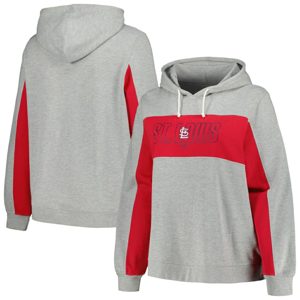 St. Louis Cardinals Profile Women's Plus Size Pullover Jersey Hoodie - Heather Gray Jerseys
