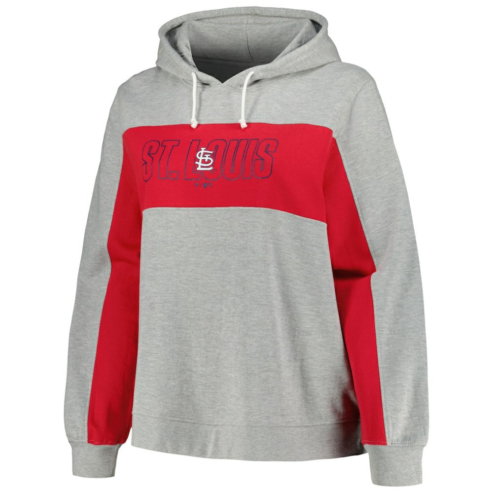 St. Louis Cardinals Profile Women's Plus Size Pullover Jersey Hoodie - Heather Gray Jerseys