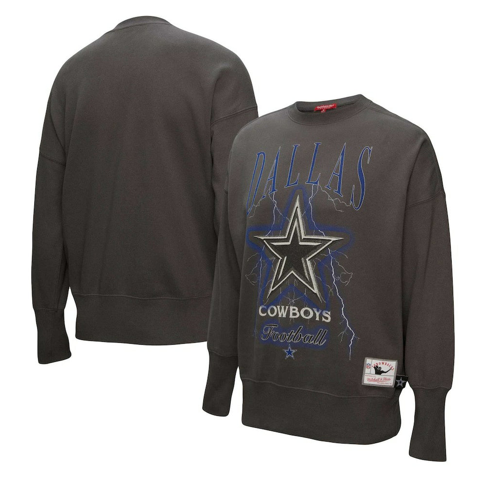 Dallas Cowboys Women's Distressed Logo 4.0 Pullover Sweatshirt - Charcoal Pullover