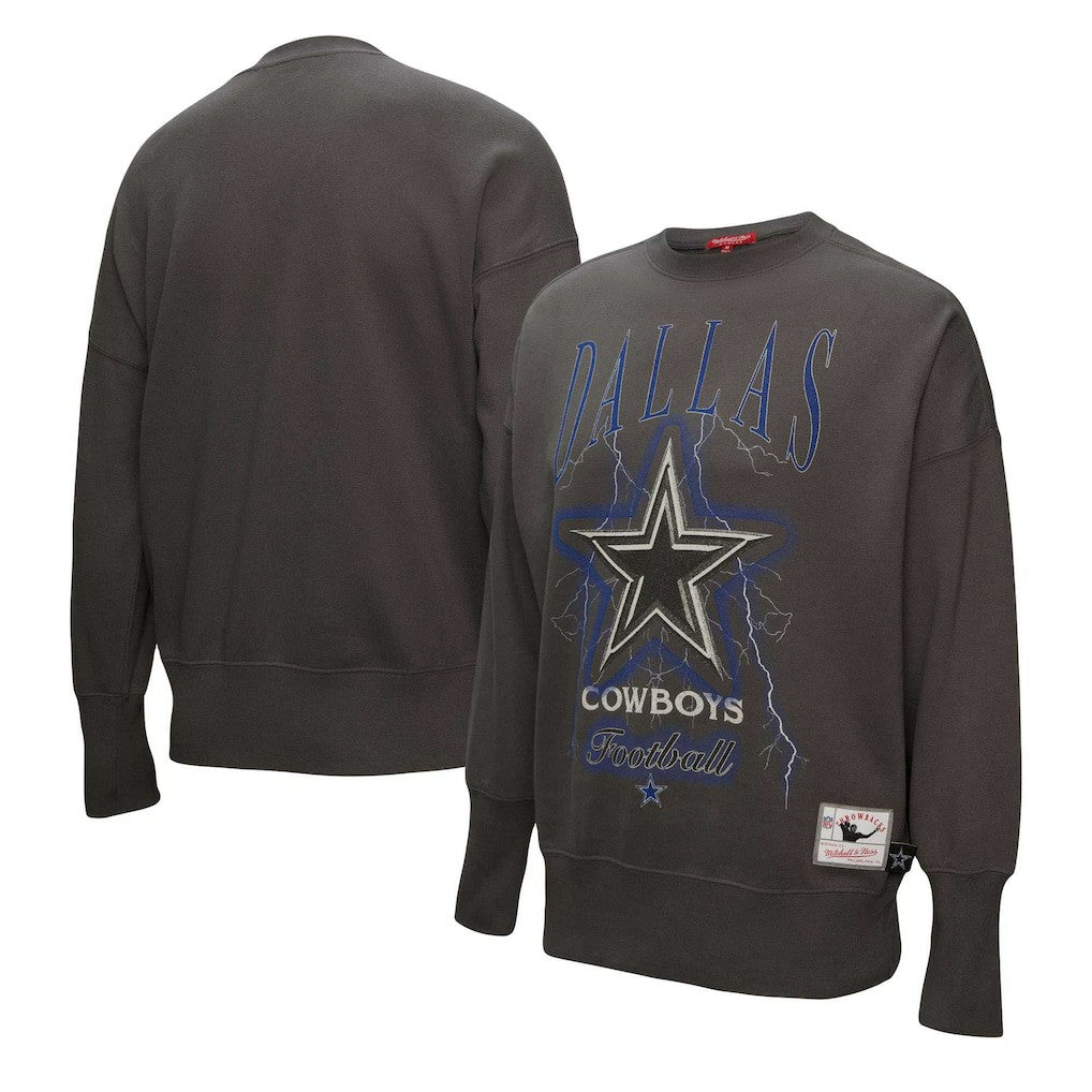 Dallas Cowboys Women's Distressed Logo 4.0 Pullover Sweatshirt - Charcoal Pullover