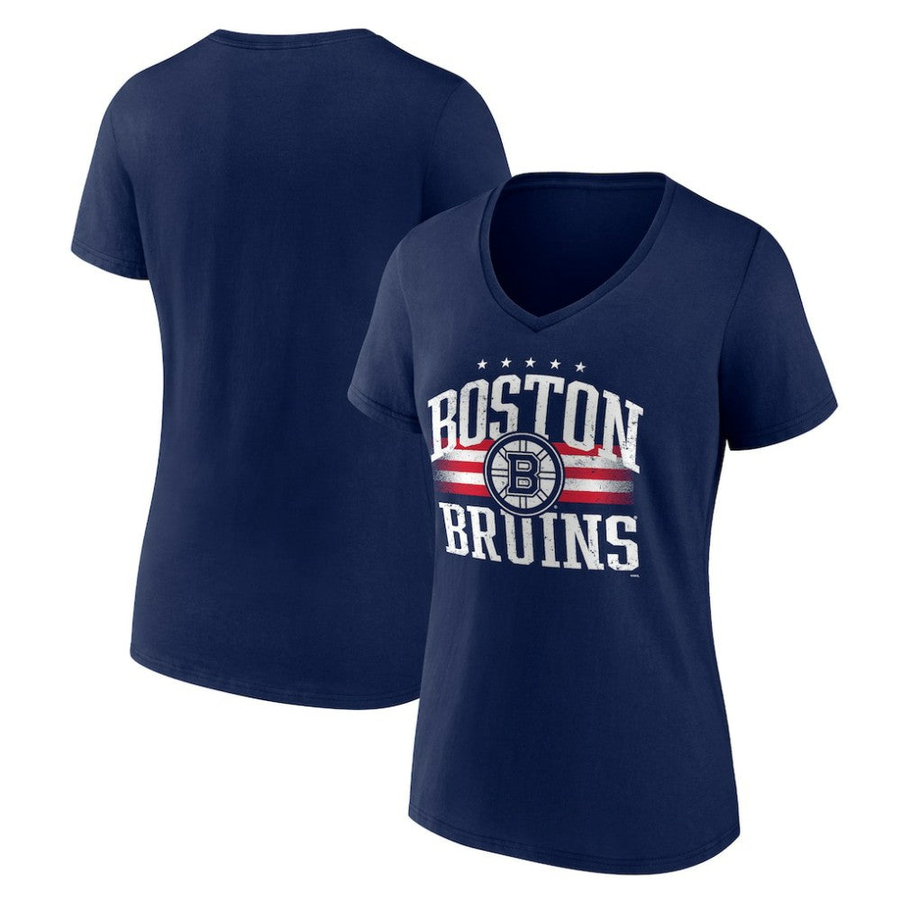 Boston Bruins Women's Americana Team V-Neck T-Shirt - Navy | US 201291055