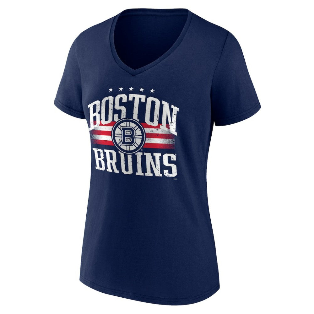 Boston Bruins Women's Americana Team V-Neck T-Shirt - Navy | US 201291055